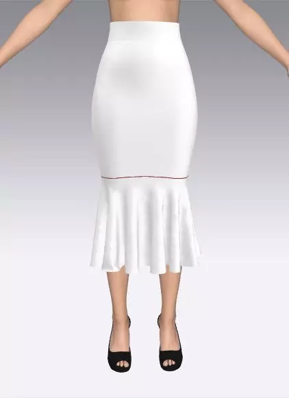 ruffled slevee skirt Low-poly 3D model