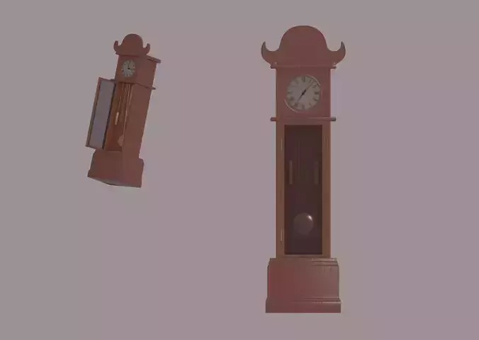 Old Grandfather Clock 3D model