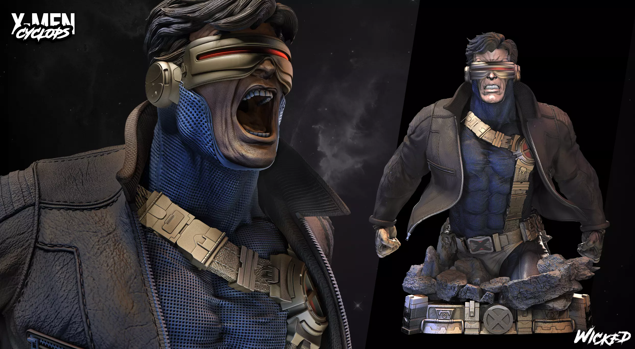 Wicked Marvel Cyclops Bust ready for 3d printing Free 3D print model