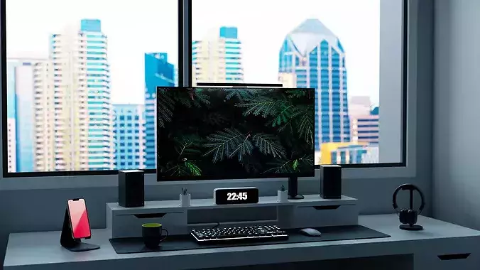 Modern Computer Desk 3 by Nikdox  3D model 4