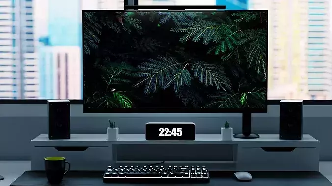 Modern Computer Desk 3 by Nikdox  3D model 5