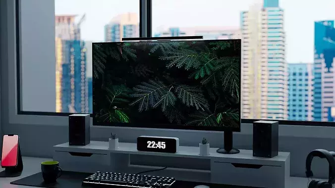 Modern Computer Desk 3 by Nikdox 3D model