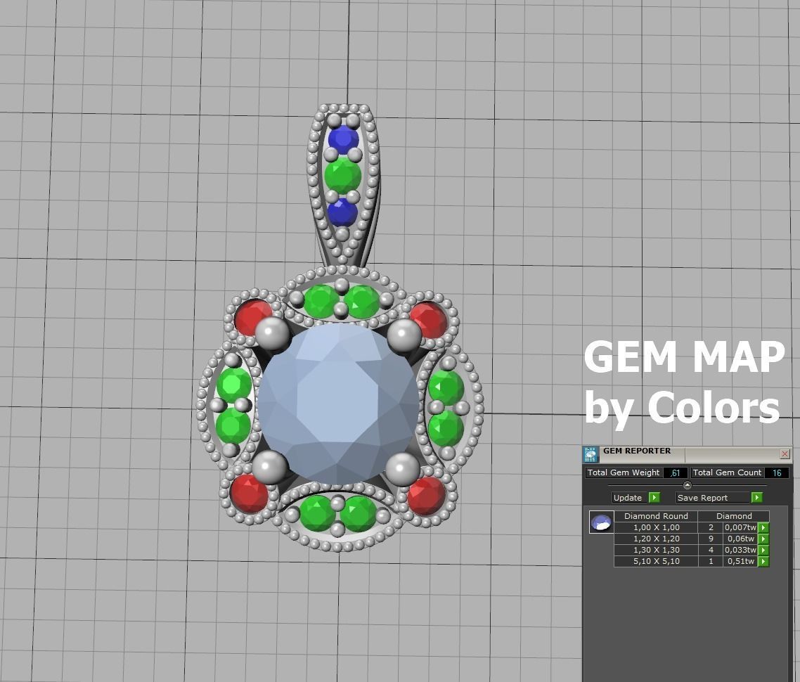 ArtDeco Halo-Ring  Studs Earring Pendant 3dprint models   3D Model Collection_41