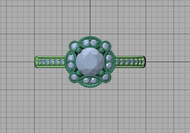 ArtDeco Halo-Ring  Studs Earring Pendant 3dprint models   3D Model Collection_32