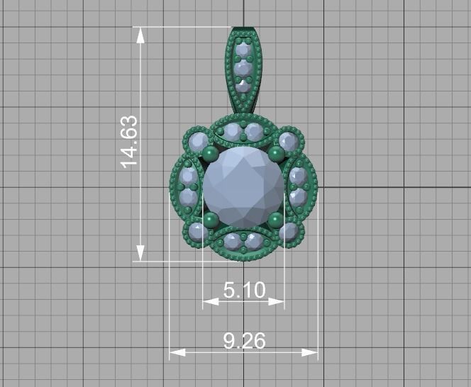 ArtDeco Halo-Ring  Studs Earring Pendant 3dprint models   3D Model Collection_37
