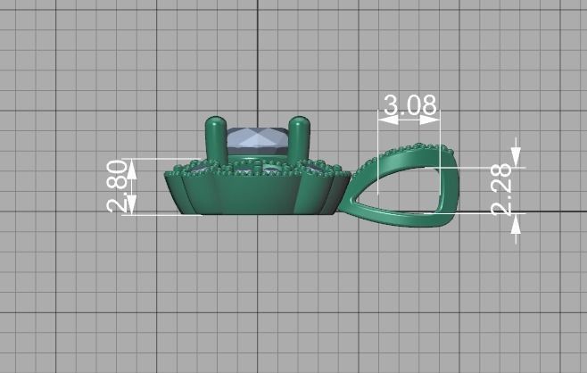 ArtDeco Halo-Ring  Studs Earring Pendant 3dprint models   3D Model Collection_38