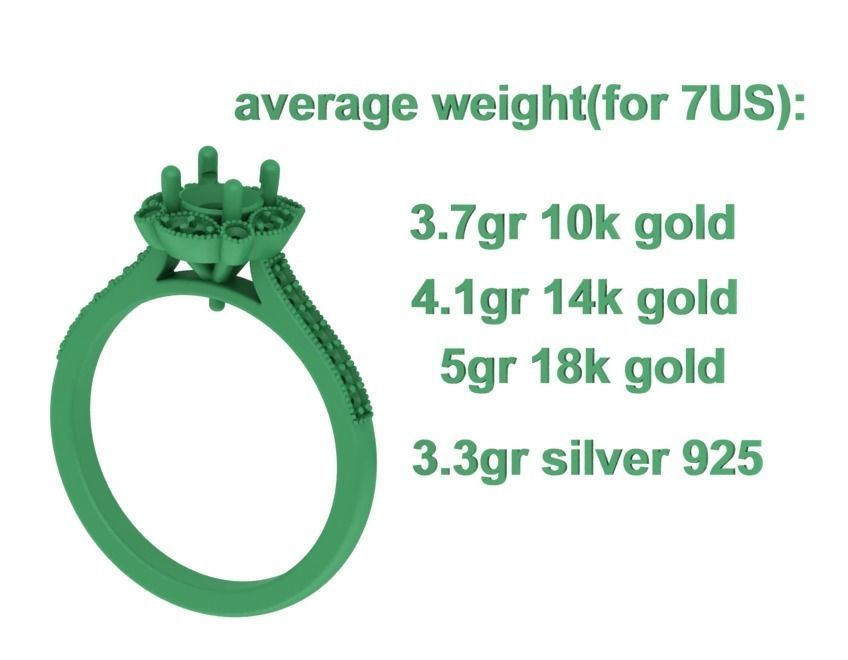 ArtDeco Halo-Ring  Studs Earring Pendant 3dprint models   3D Model Collection_11