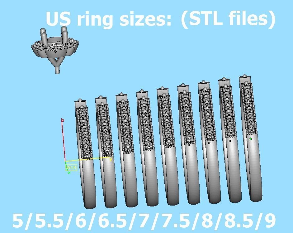 ArtDeco Halo-Ring  Studs Earring Pendant 3dprint models   3D Model Collection_8