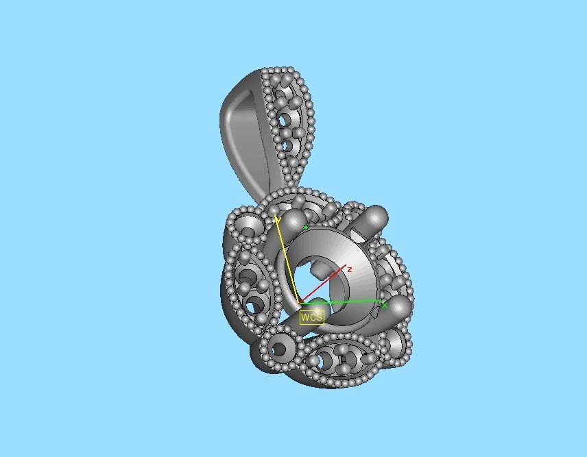 ArtDeco Halo-Ring  Studs Earring Pendant 3dprint models   3D Model Collection_10