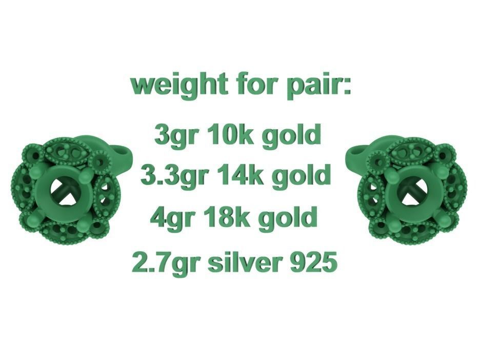 ArtDeco Halo-Ring  Studs Earring Pendant 3dprint models   3D Model Collection_12