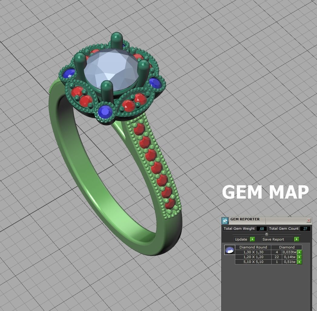 ArtDeco Halo-Ring  Studs Earring Pendant 3dprint models   3D Model Collection_34