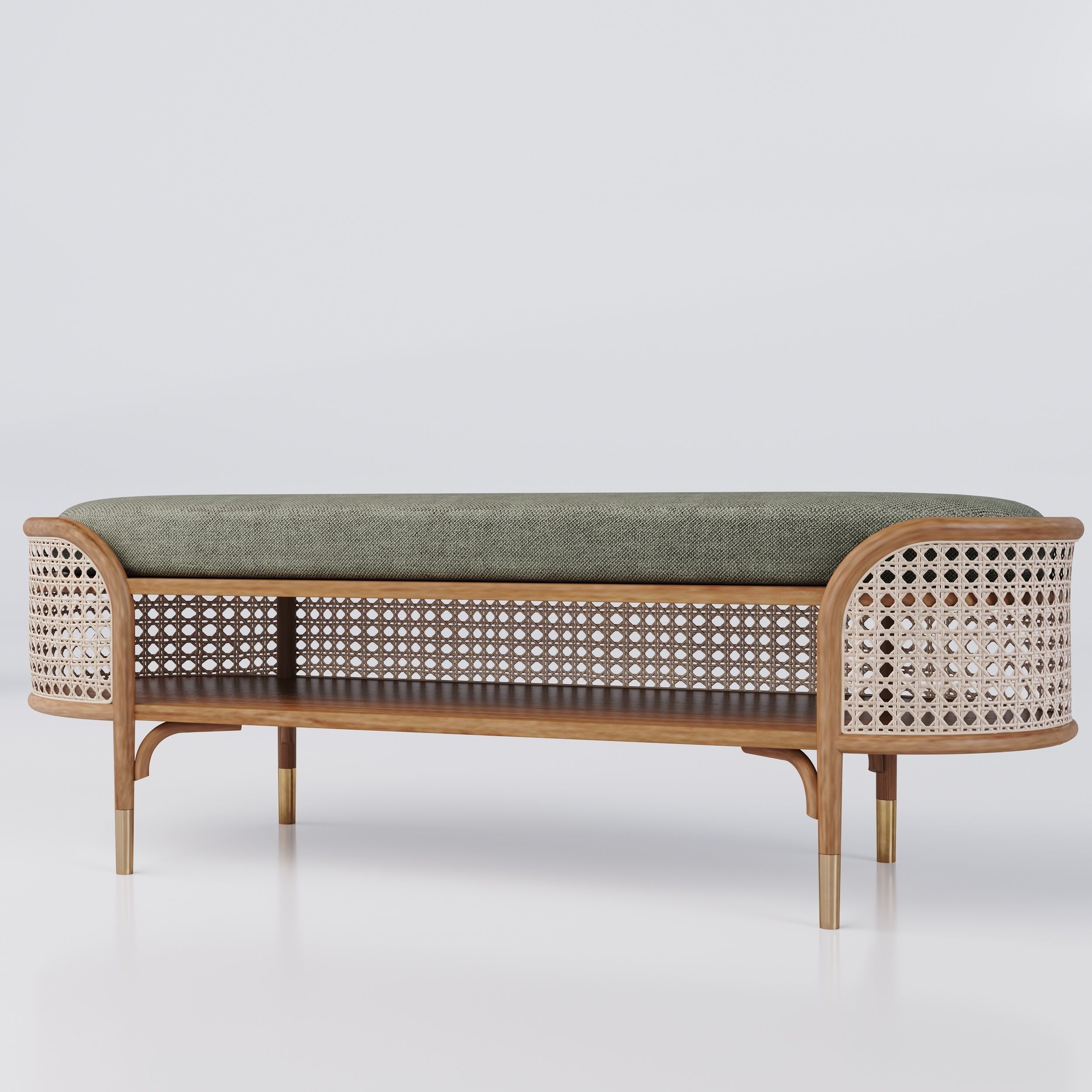 A set comprising of bookcase console bench 3D model_7