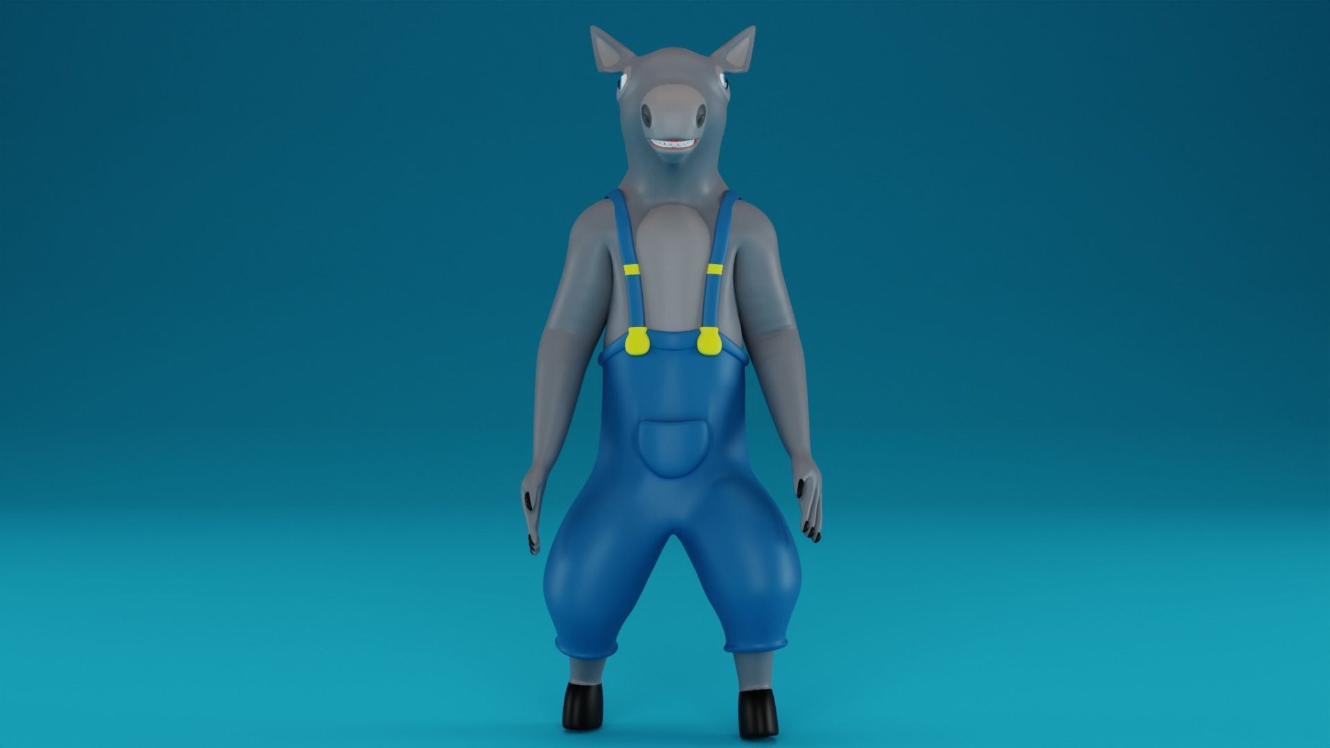 donkey  Free low-poly 3D model_1