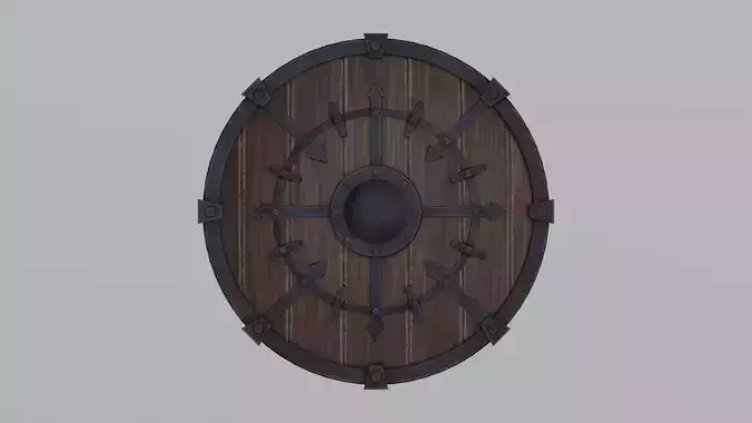 Round wooden shield