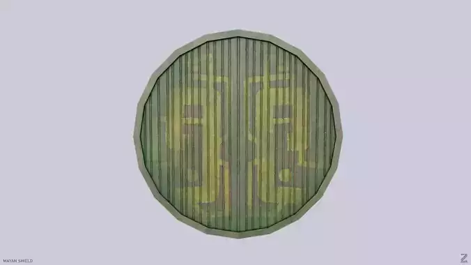 Mayan shield Low-poly 3D model
