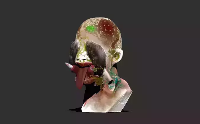 old japnese style old man as zombie