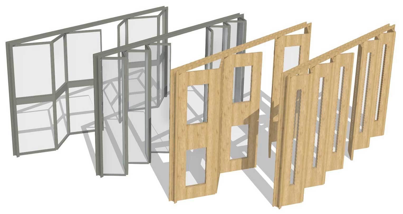 Fully Parametric Double Opening Bi-Fold Doors 3D model_7