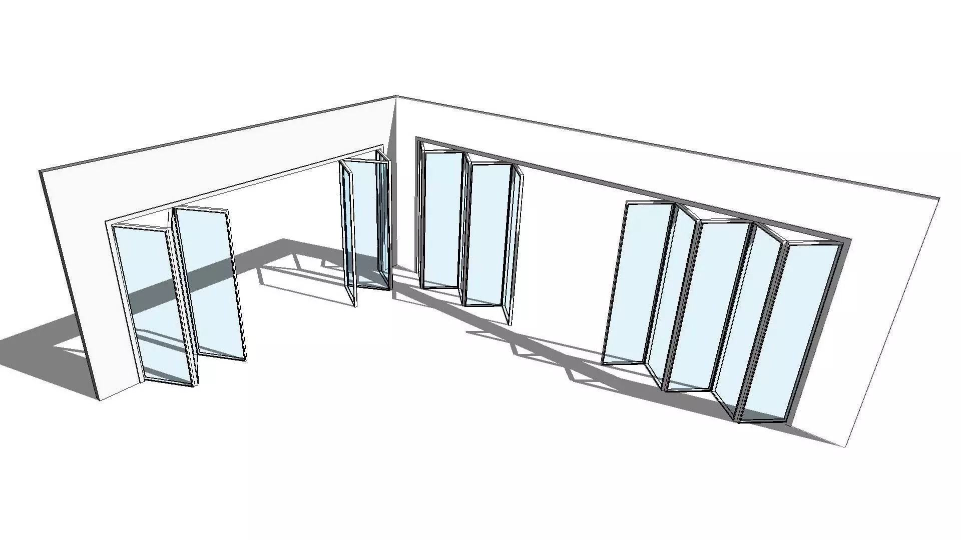Fully Parametric Double Opening Bi-Fold Doors 3D model_0