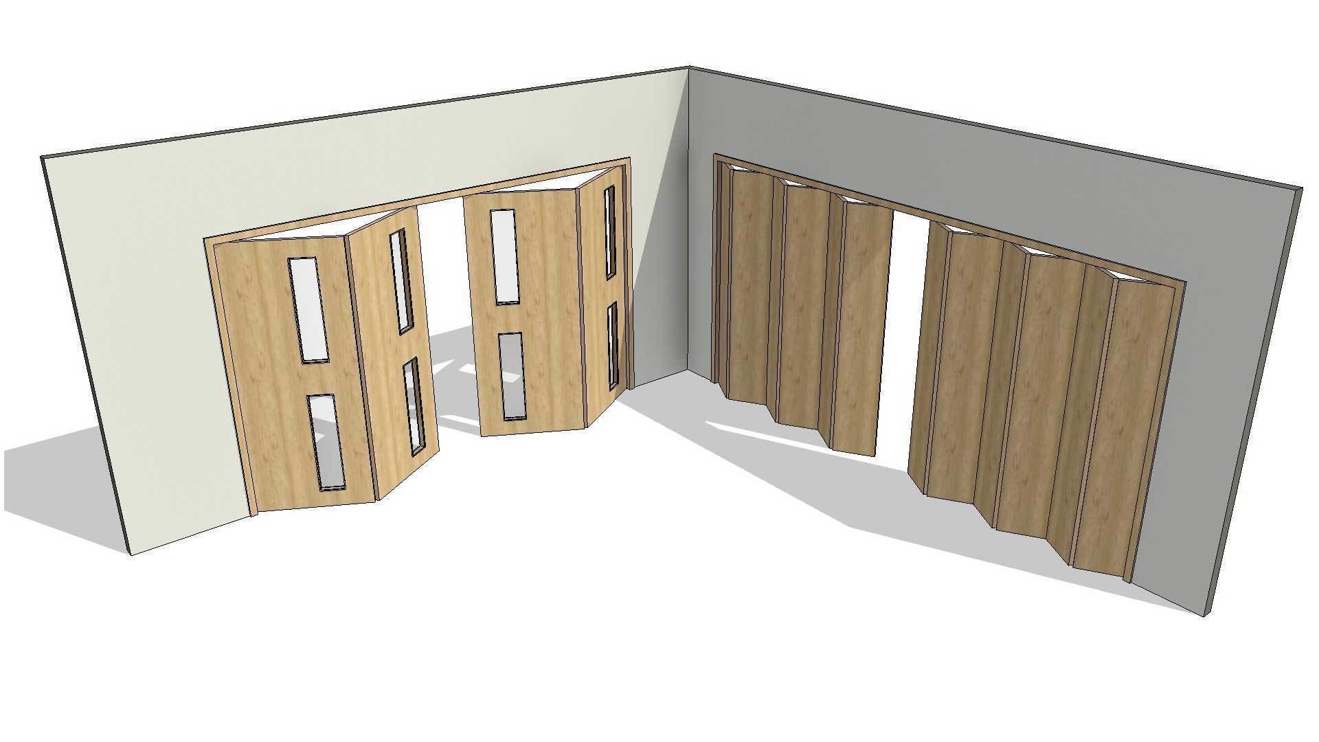 Fully Parametric Double Opening Bi-Fold Doors 3D model_3