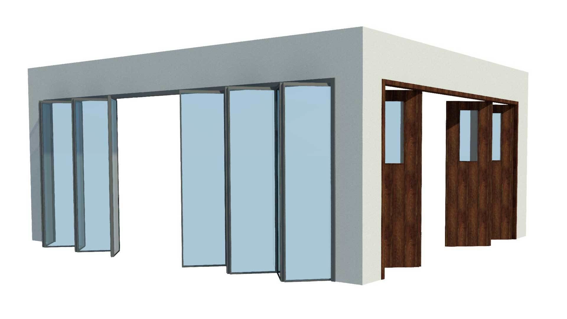 Fully Parametric Double Opening Bi-Fold Doors 3D model_5