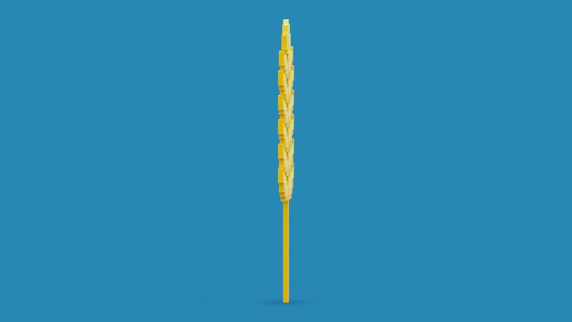 Pixel Wheat Low-poly 3D model_8