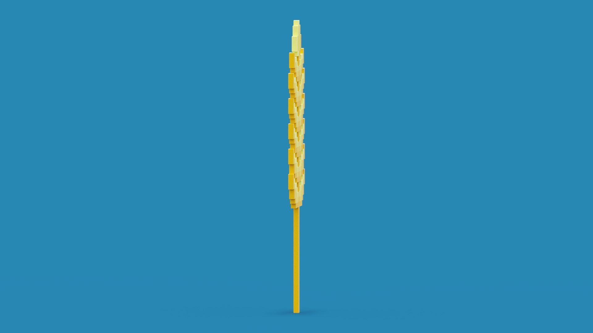 Pixel Wheat Low-poly 3D model_6