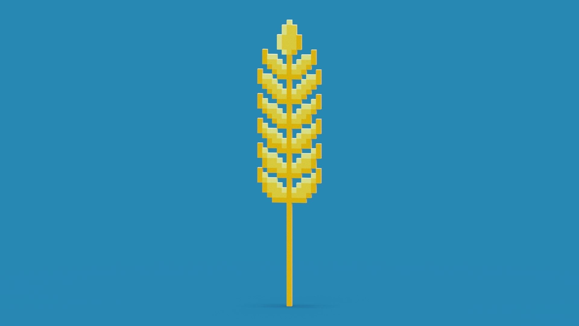 Pixel Wheat Low-poly 3D model_7