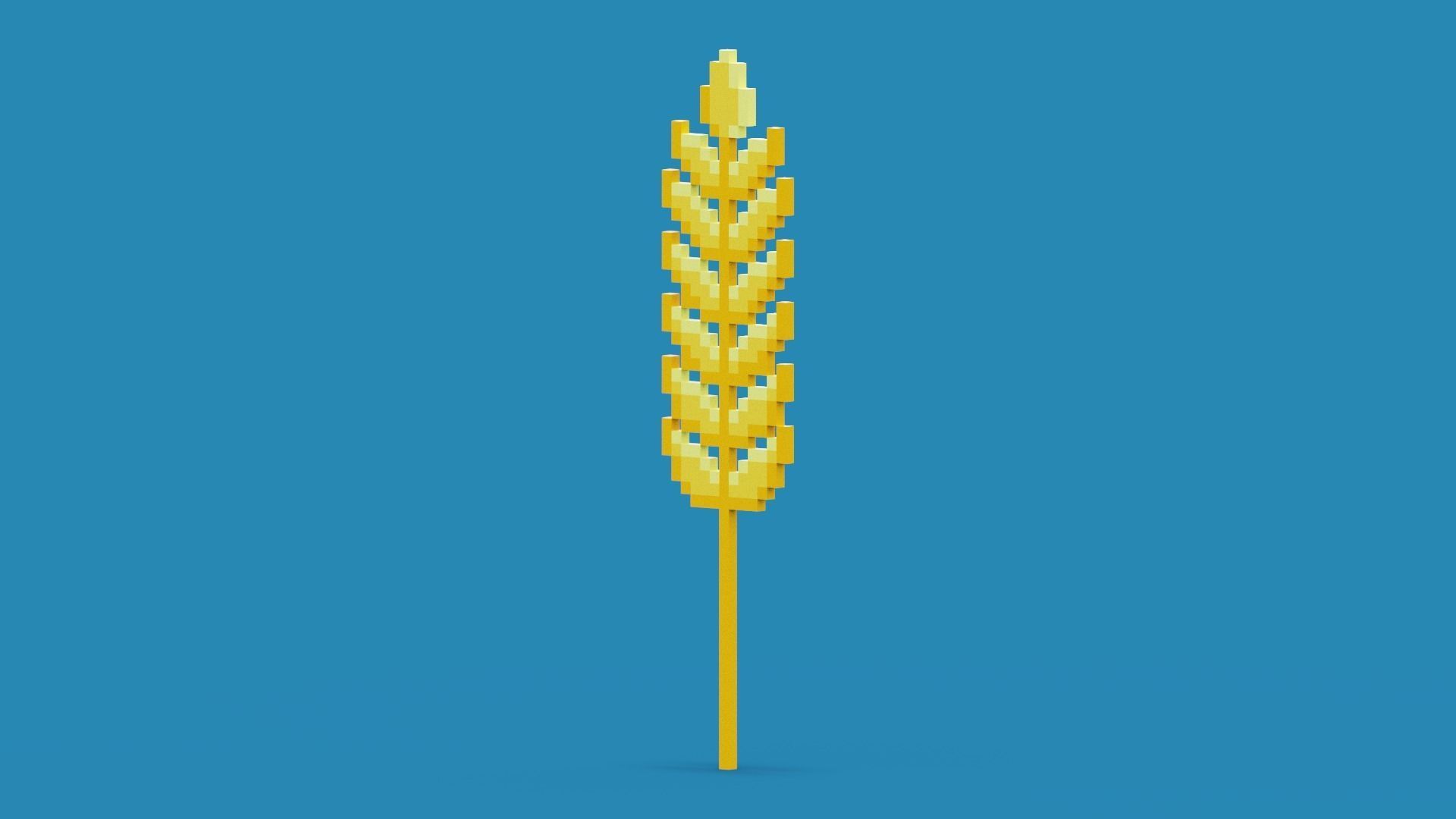 Pixel Wheat Low-poly 3D model_2