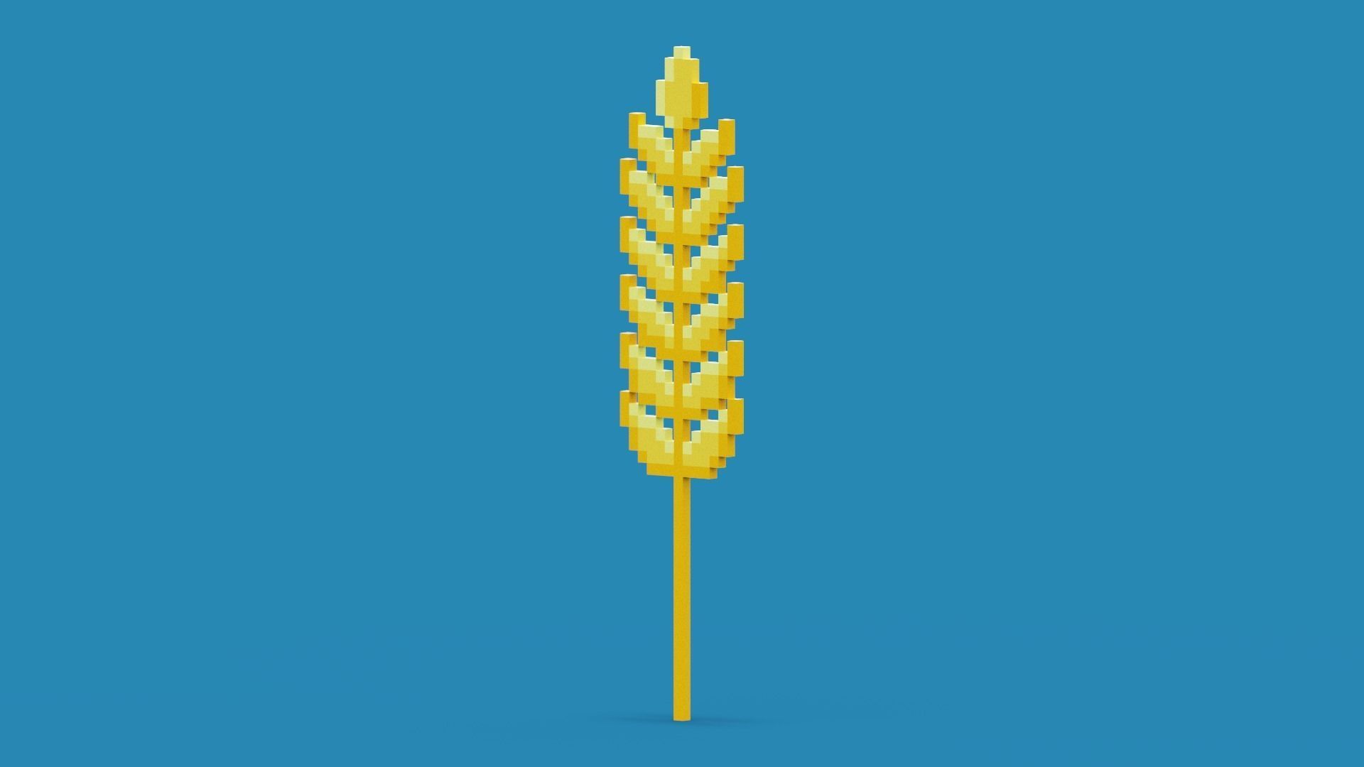 Pixel Wheat Low-poly 3D model_9
