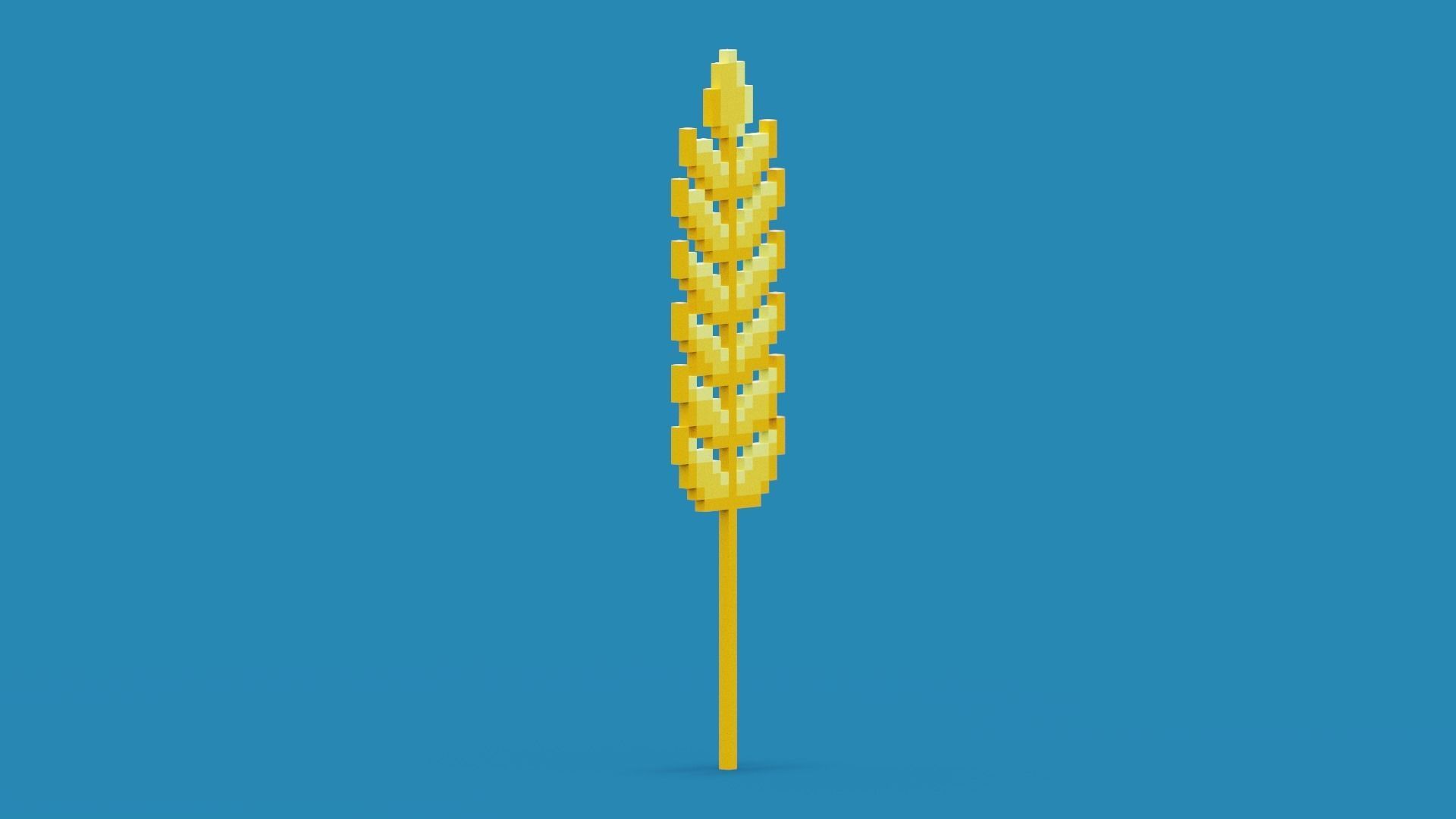 Pixel Wheat Low-poly 3D model_10
