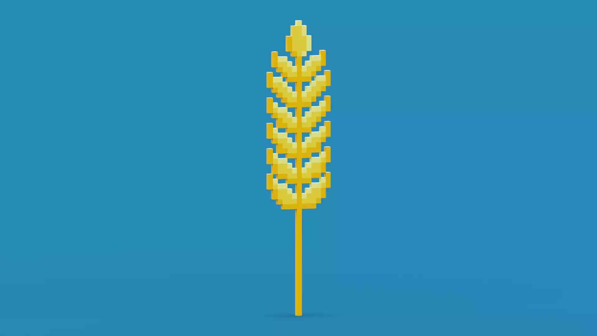 Pixel Wheat Low-poly 3D model_0