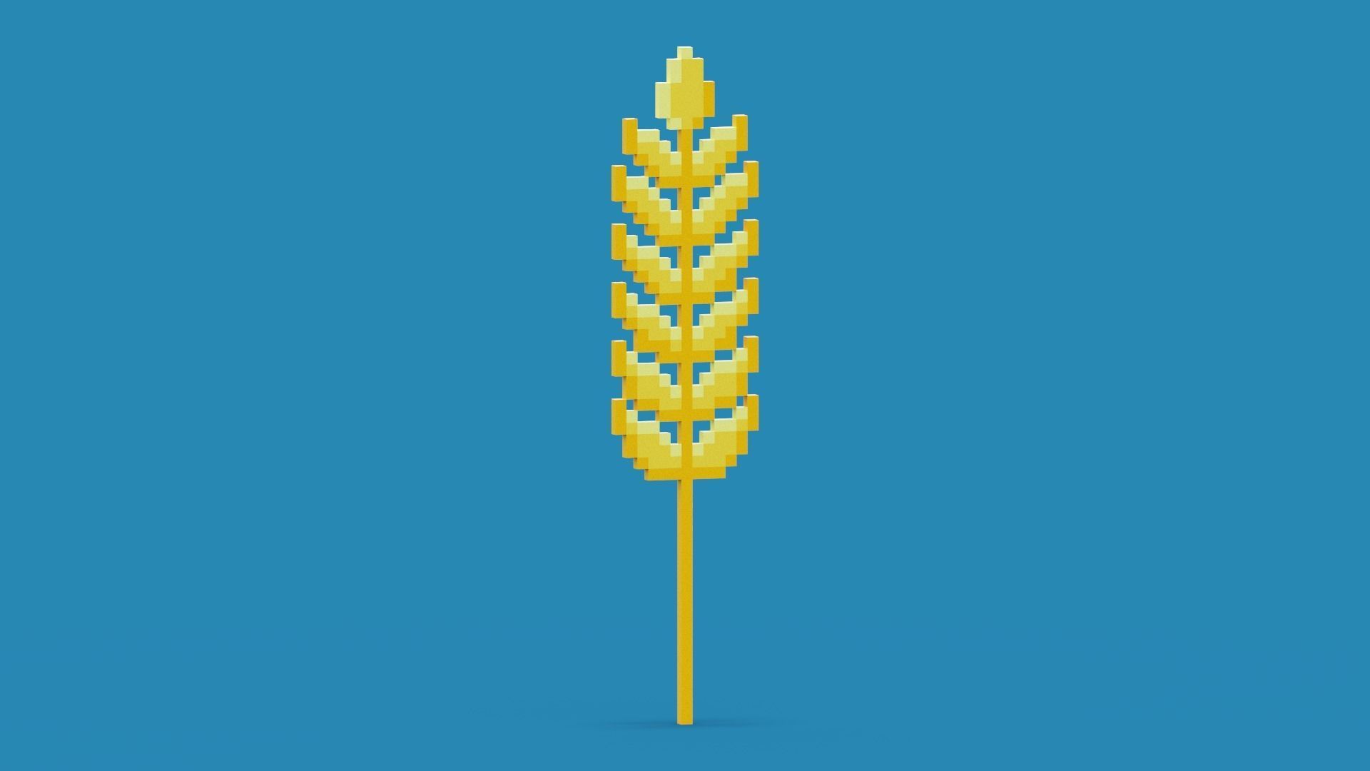 Pixel Wheat Low-poly 3D model_11