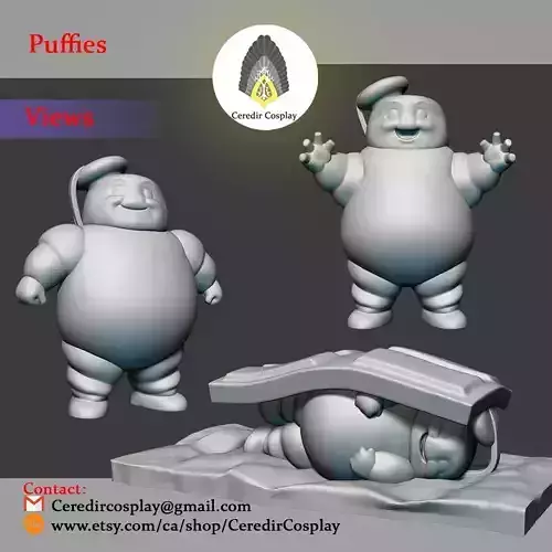 Stay Puff Marshmallow Man Diorama 3d digital download 3D print model