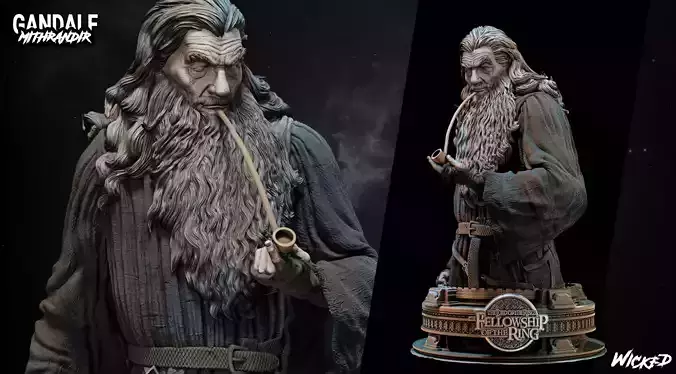 Wicked Movies Gandalf Bust ready for 3D printing