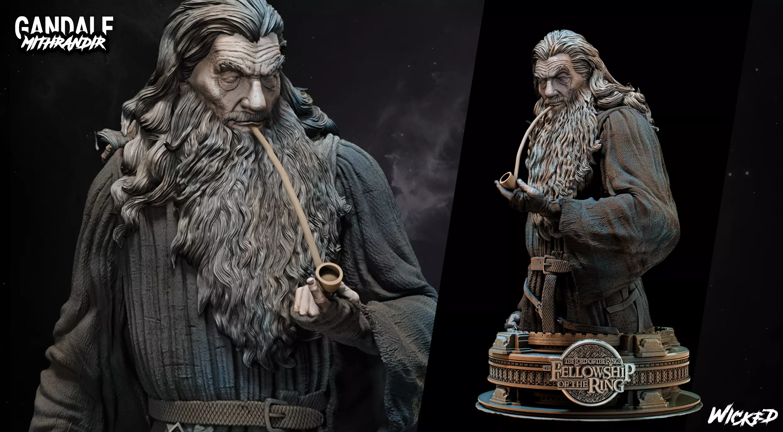 Wicked Movies Gandalf Bust ready for 3D printing Free 3D print model