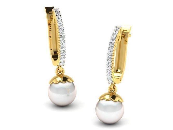diamonds earrings for women 3D print model
