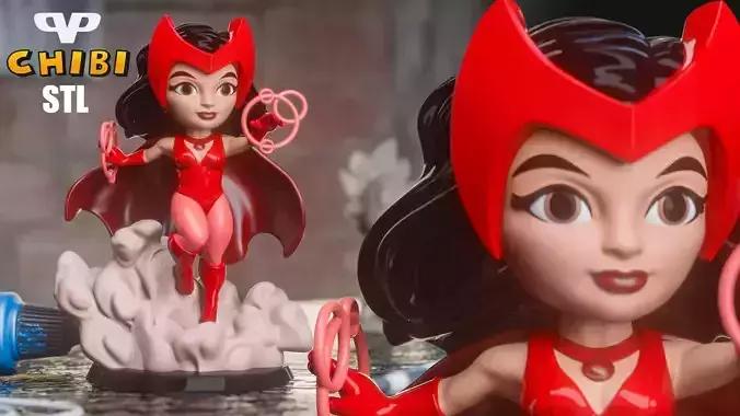 Scarlet Witch Chibi STL for 3D Printing ChibiSTL 3DXM