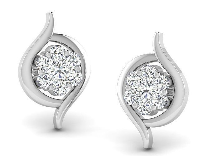 diamonds earrings for women 3D print model