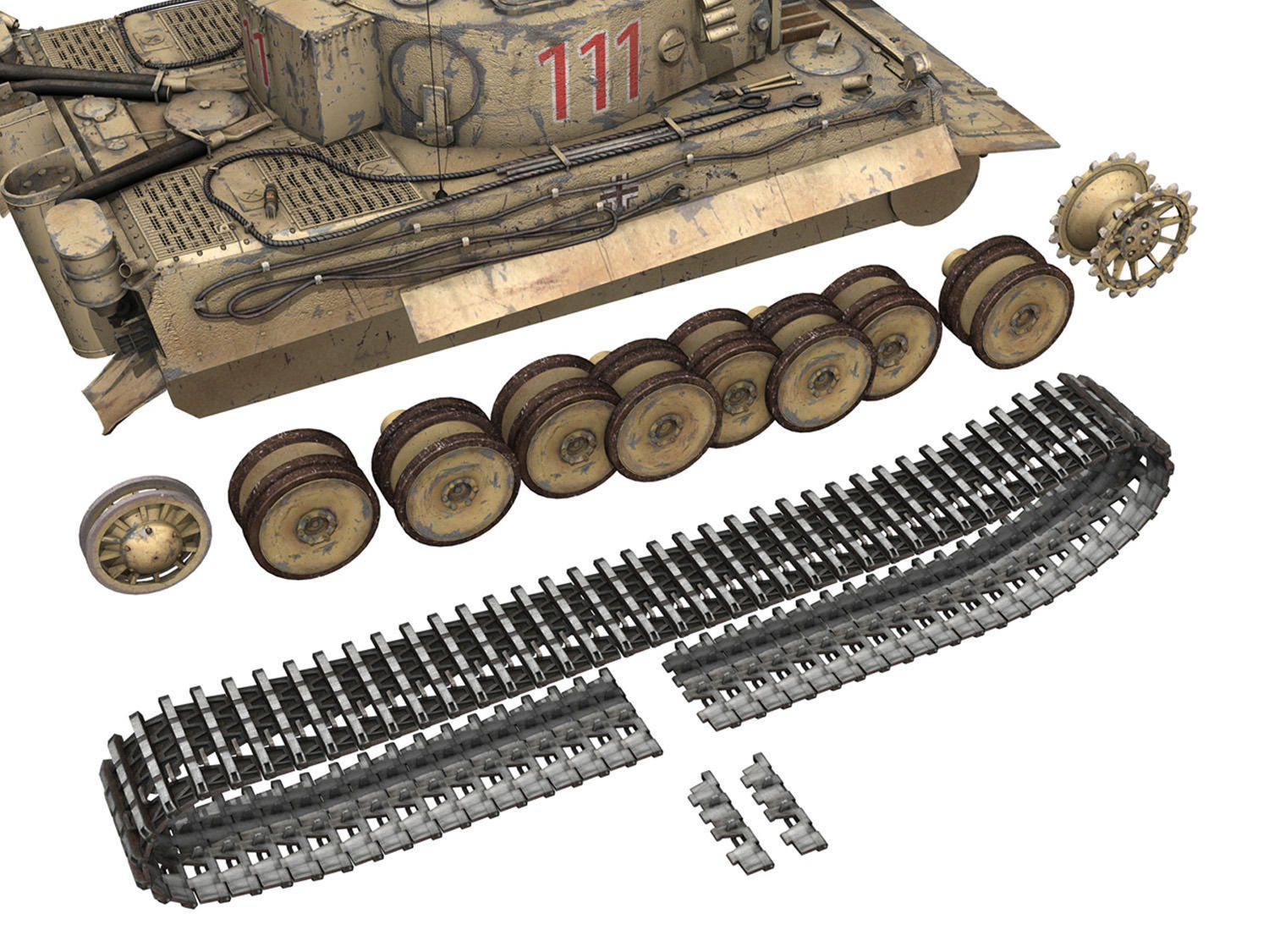 Panzer VI - Tiger - 111 - Early Production 3D model_10