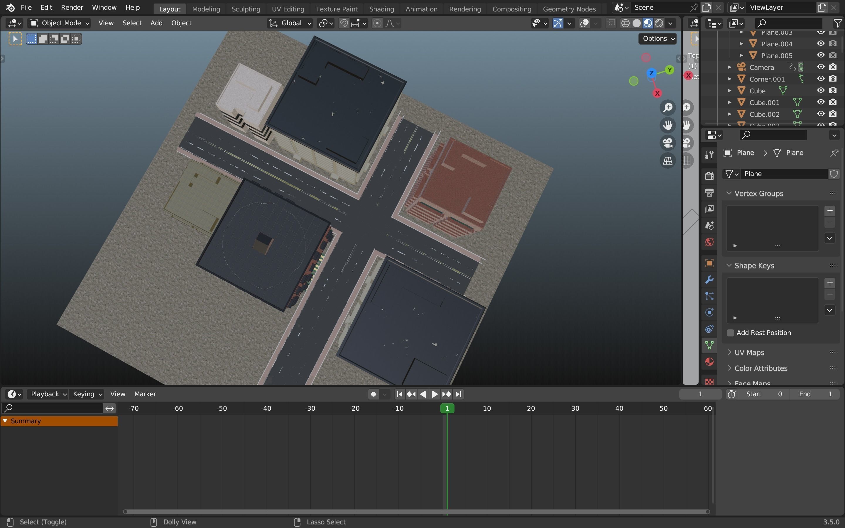 Small city view 3D print model_6