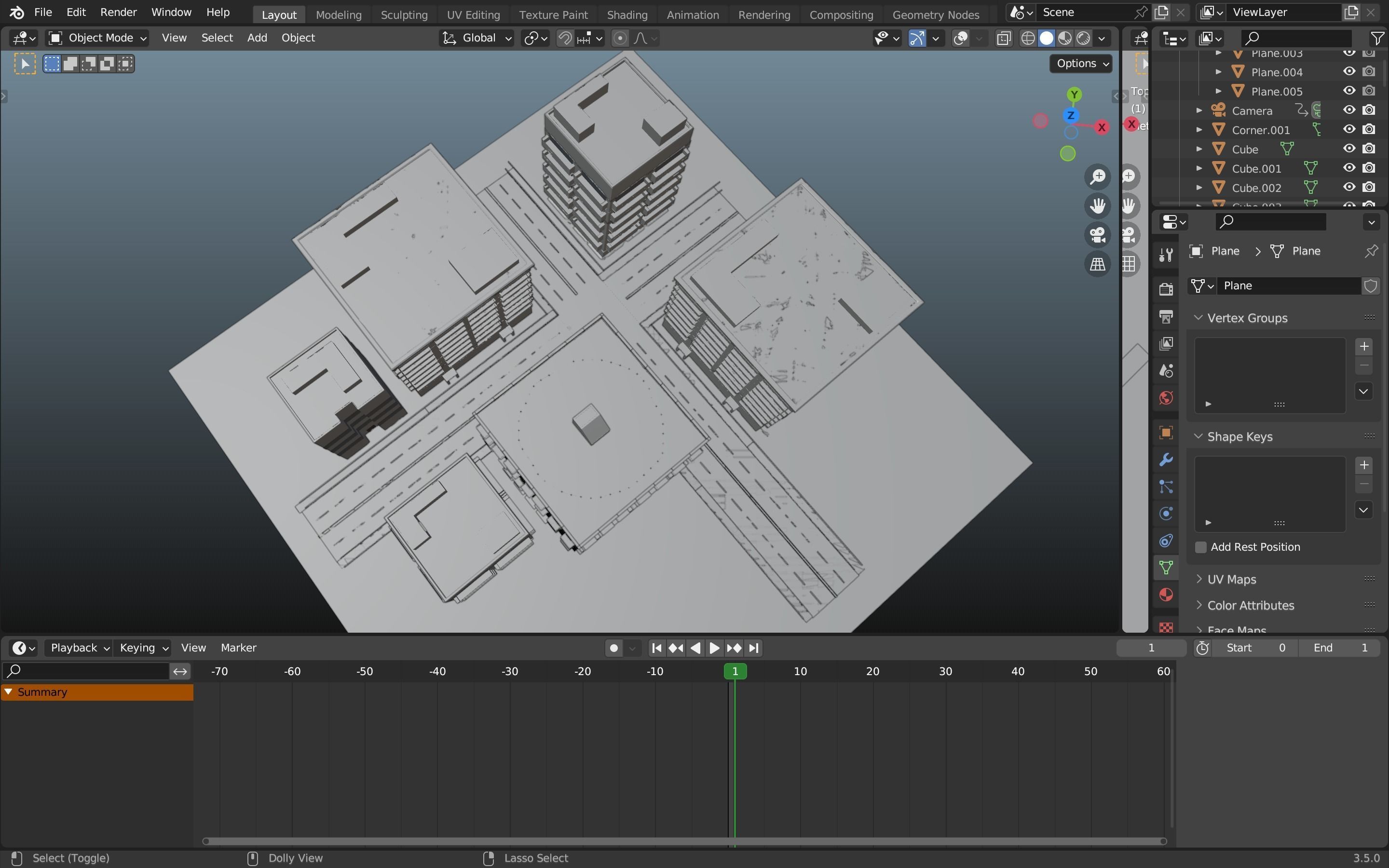 Small city view 3D print model_4