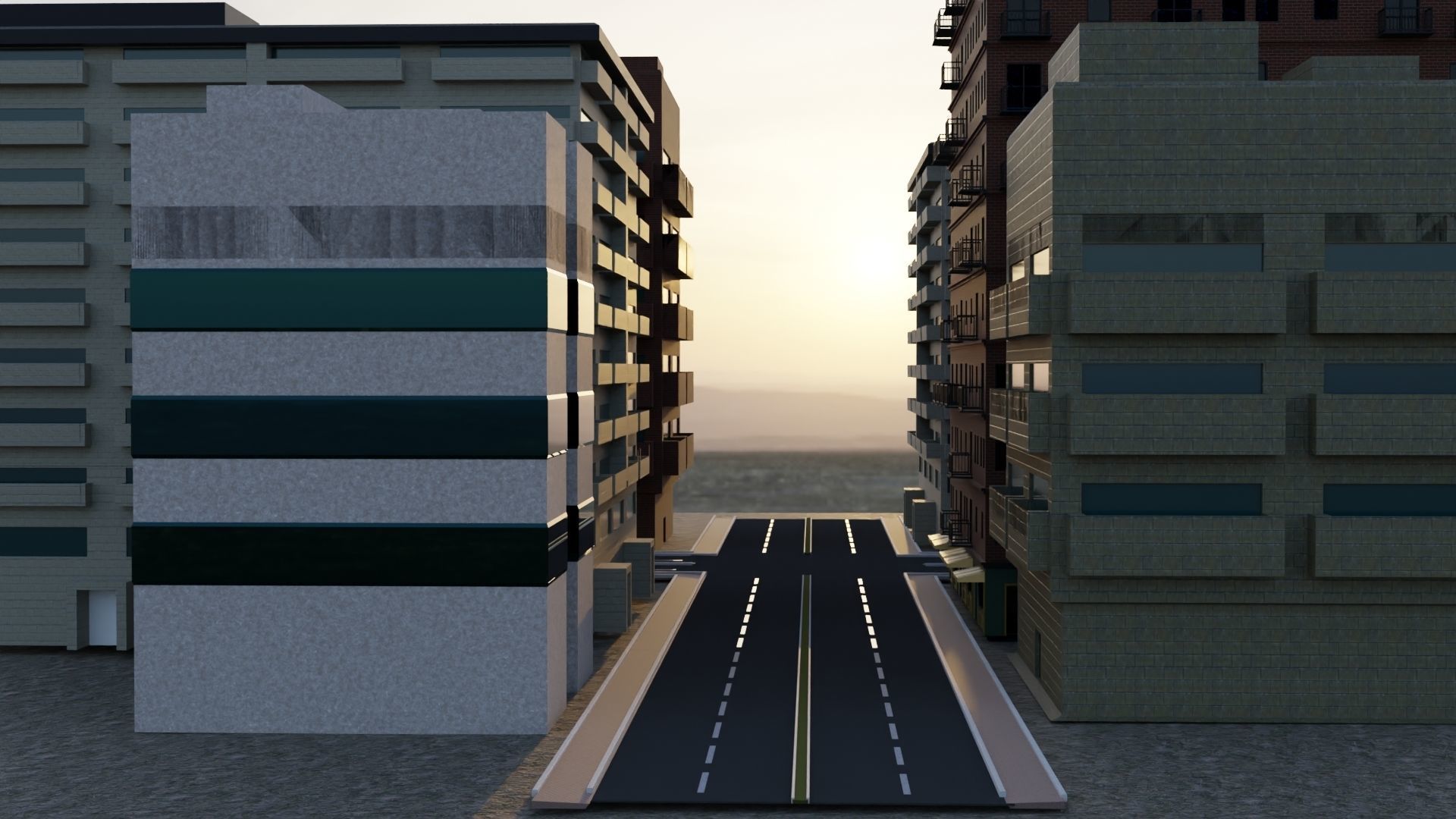 Small city view 3D print model_1