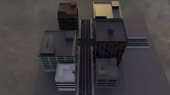 Small city view 3D print model