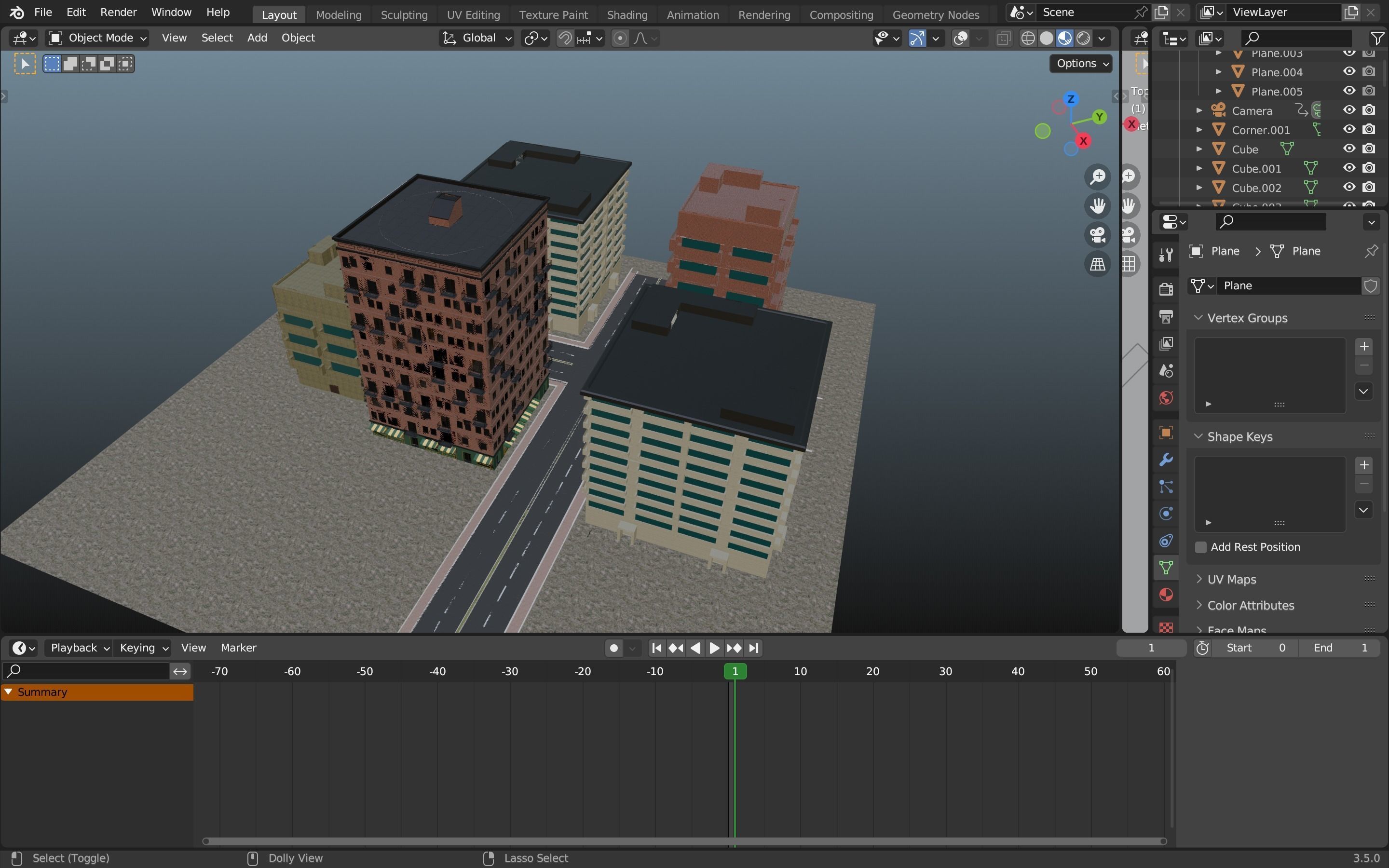 Small city view 3D print model_5