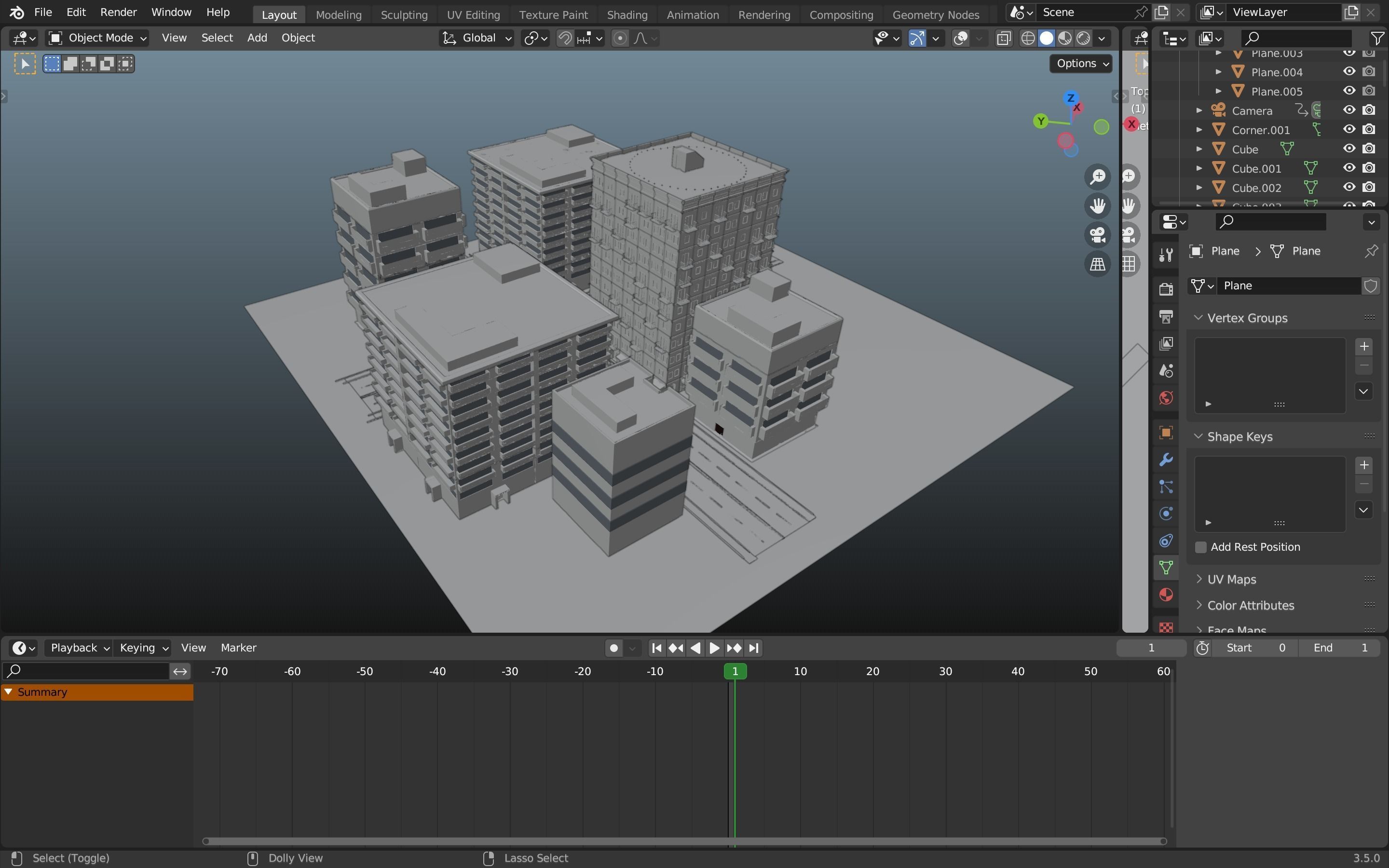Small city view 3D print model_2