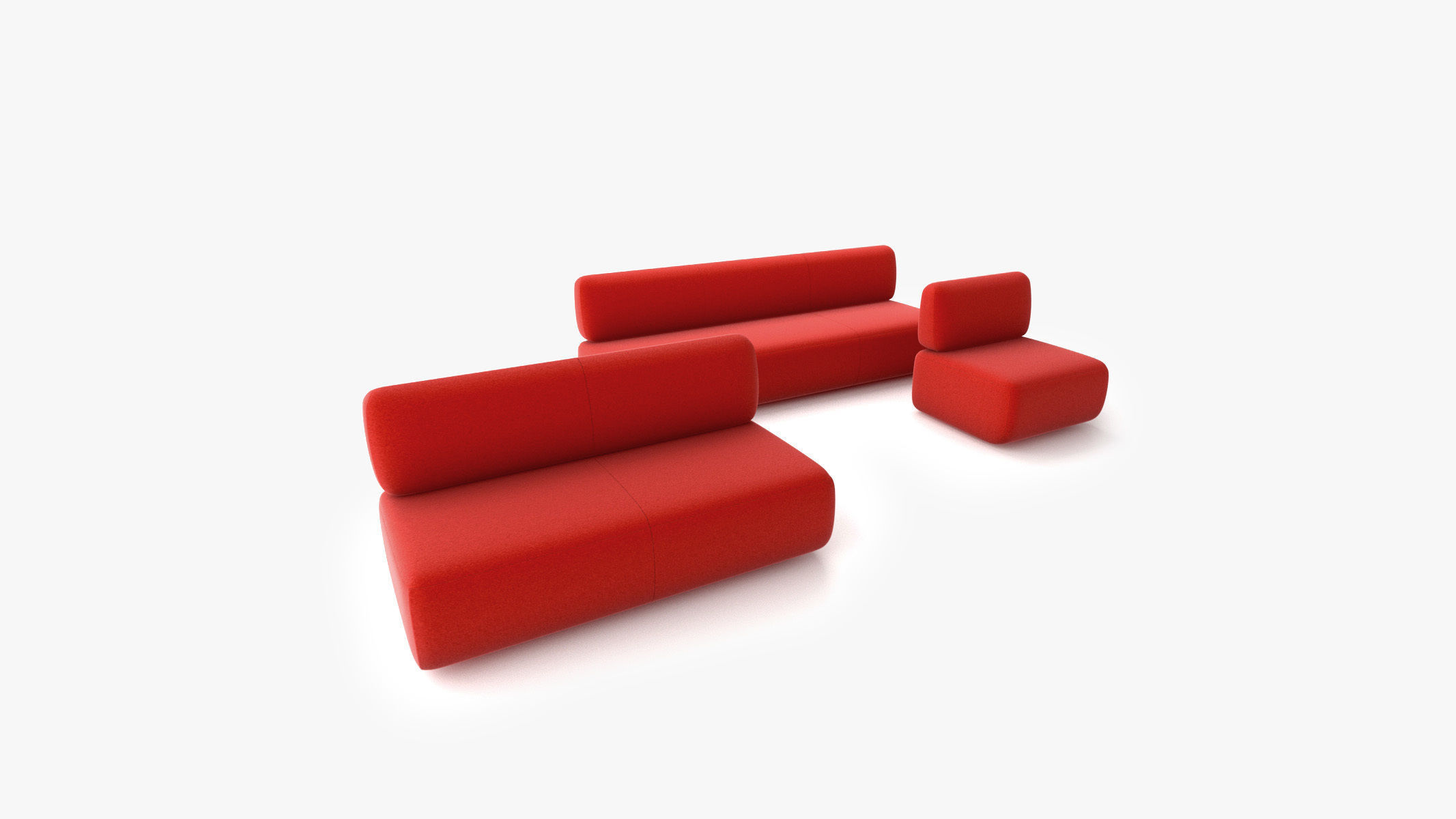 Bernhardt Design - CODE Sofa without Wall 3D model_1