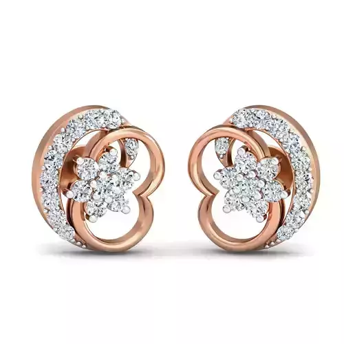 Women Studs Earrings 3dm stl 3mf obj glb gltf render details