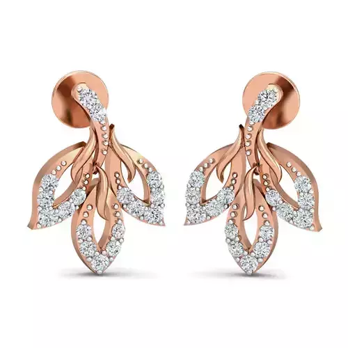 Women Studs Earrings 3dm stl 3mf obj glb gltf render details