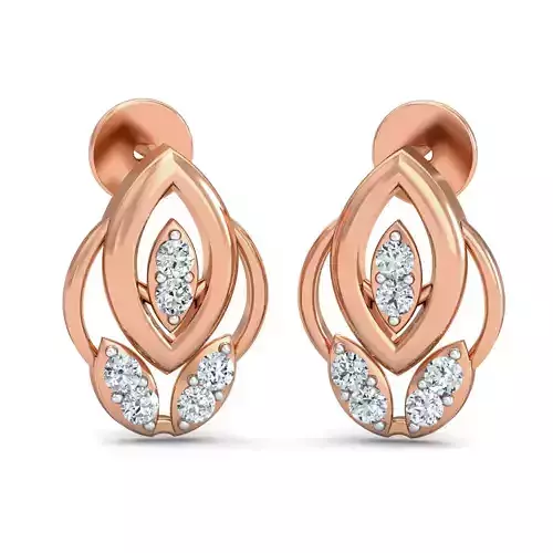 Women Studs Earrings 3dm stl 3mf obj glb gltf render details