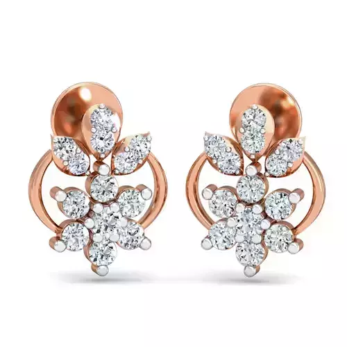 Women Studs Earrings 3dm stl 3mf obj glb gltf render details